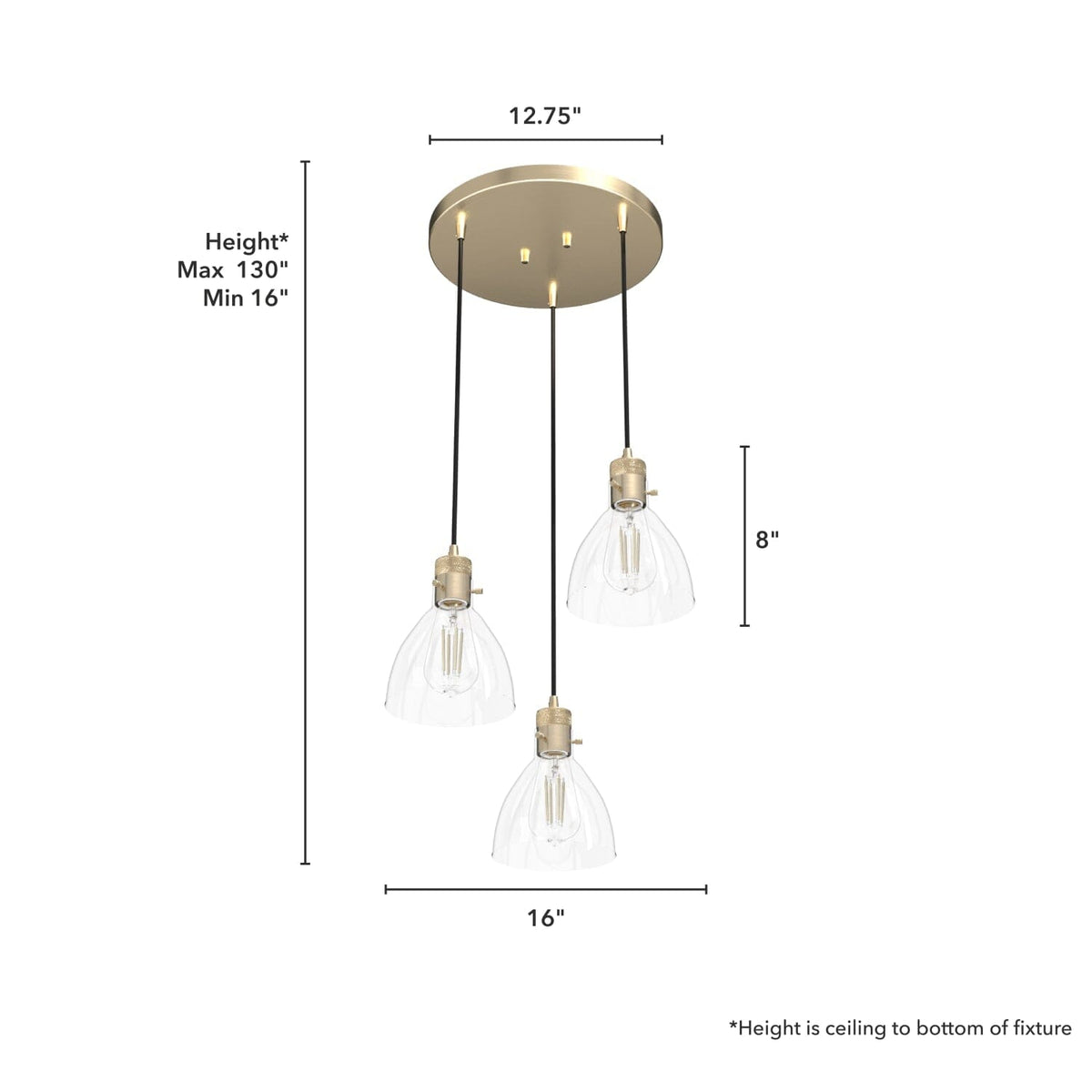 Van Nuys 3 Light Round Cluster