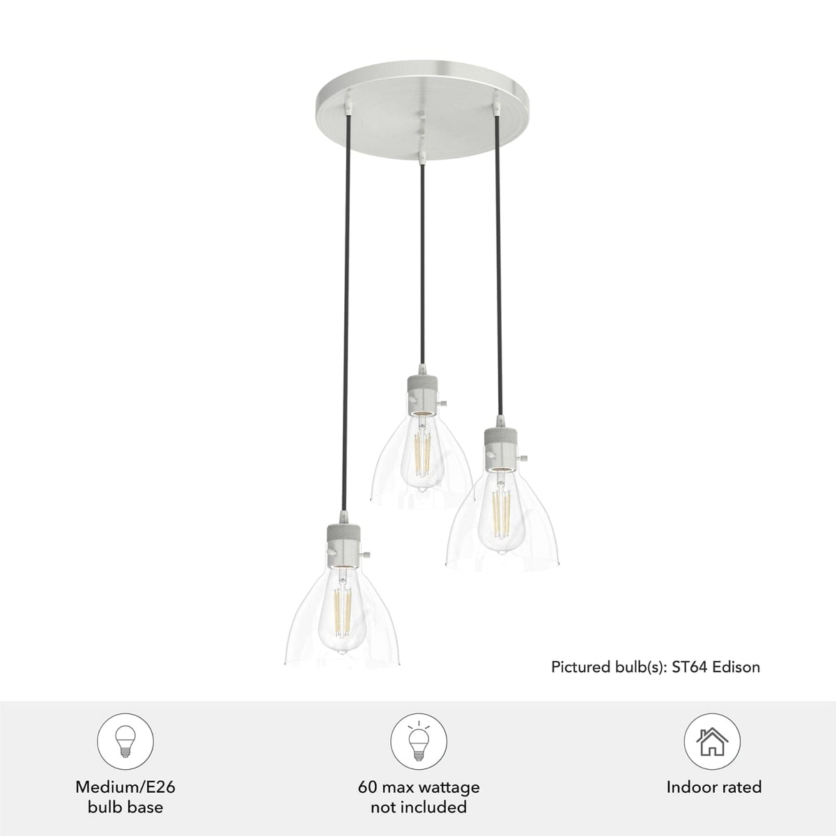 Van Nuys 3 Light Round Cluster