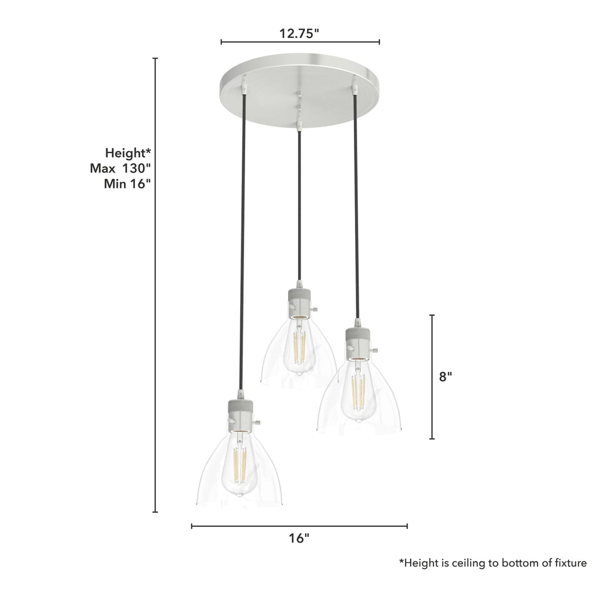 Van Nuys 3 Light Round Cluster