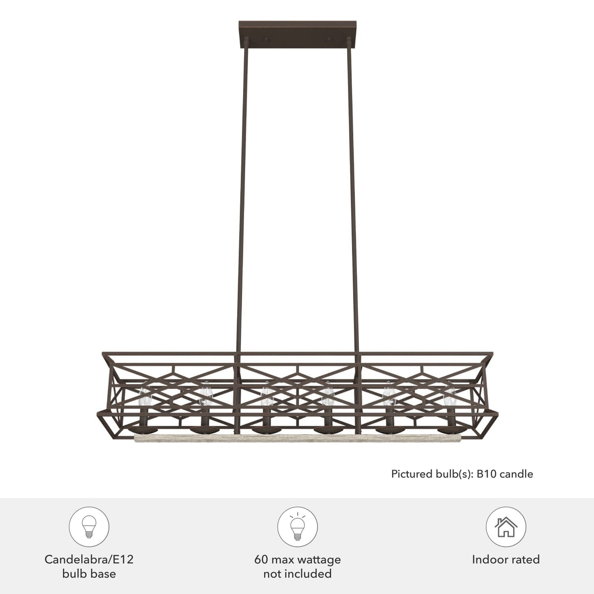 Langwood 6 Light Linear Chandelier
