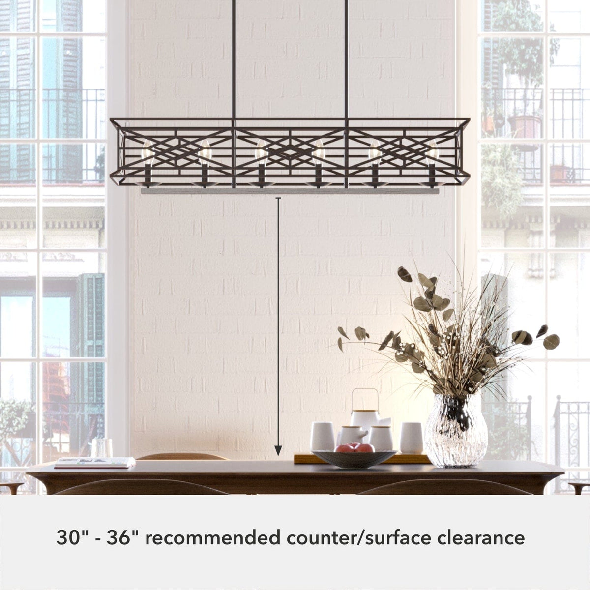 Langwood 6 Light Linear Chandelier