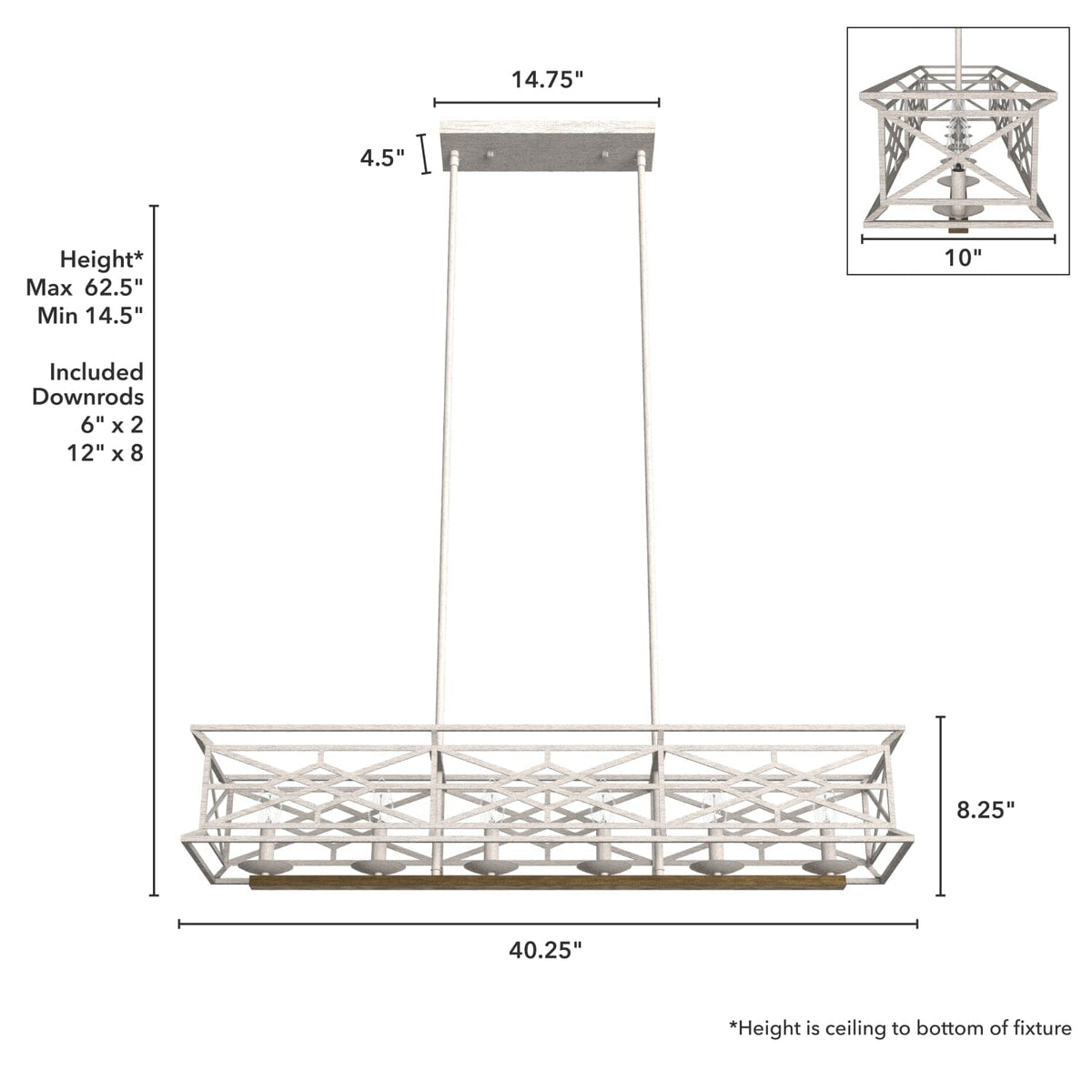 Langwood 6 Light Linear Chandelier