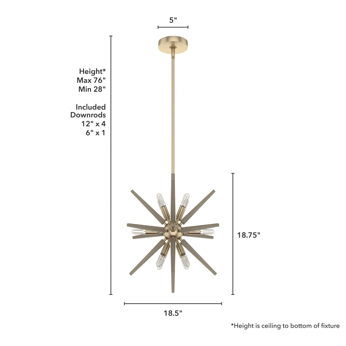 Jupiter Star 12 Light Pendant 18 inch
