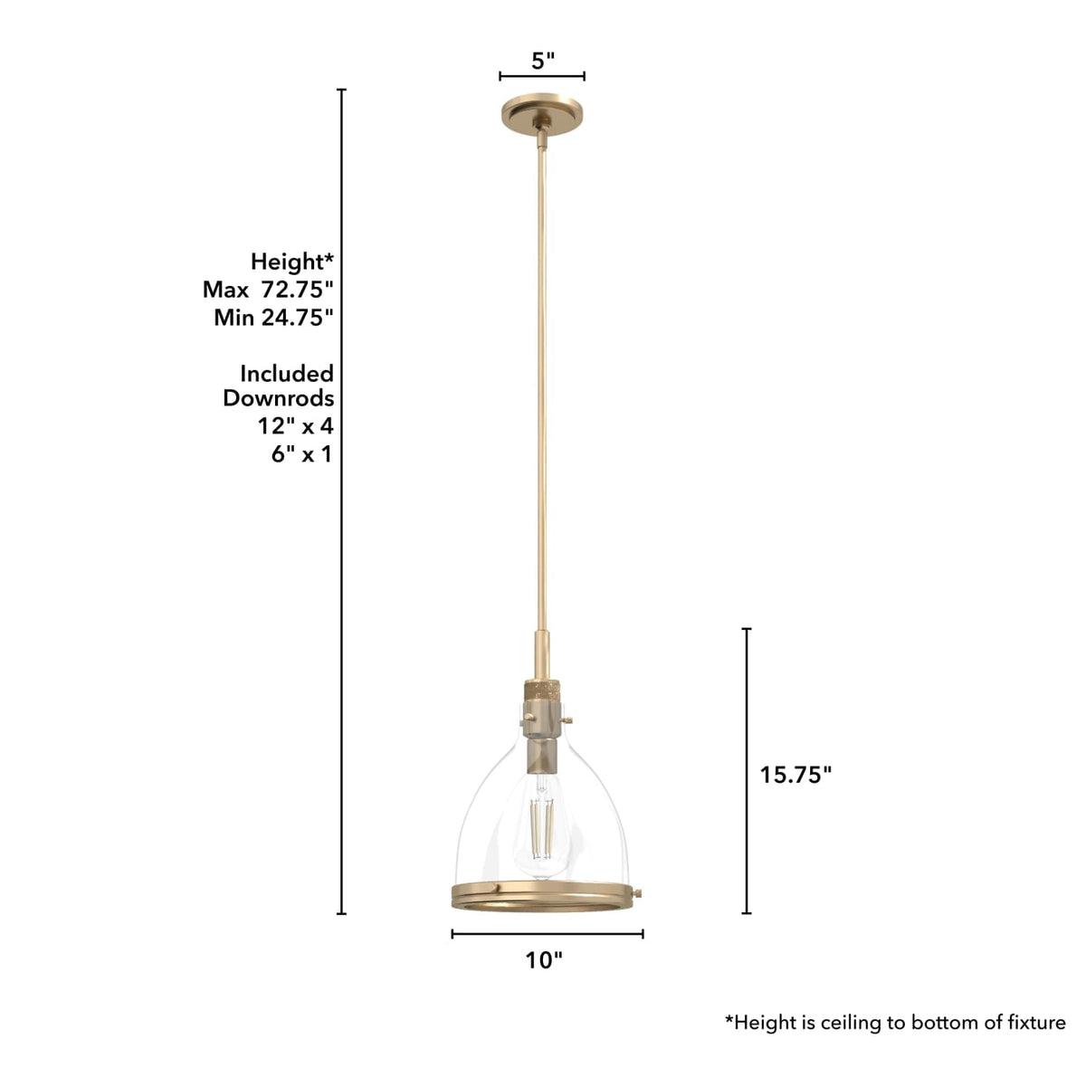 Van Nuys 1 Light Pendant 10 inch