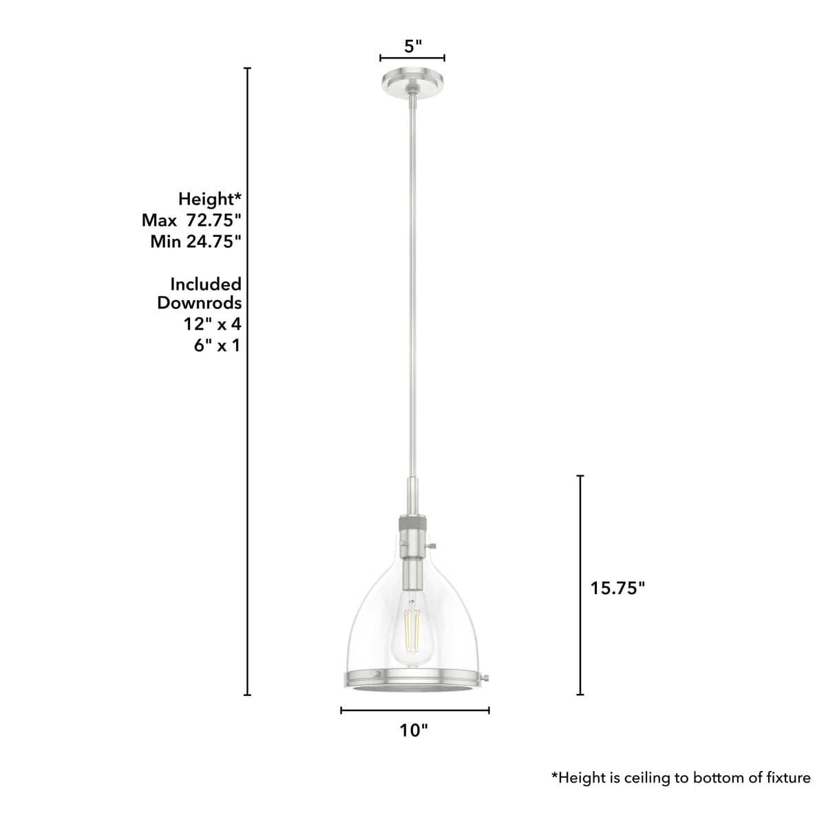 Van Nuys 1 Light Pendant 10 inch