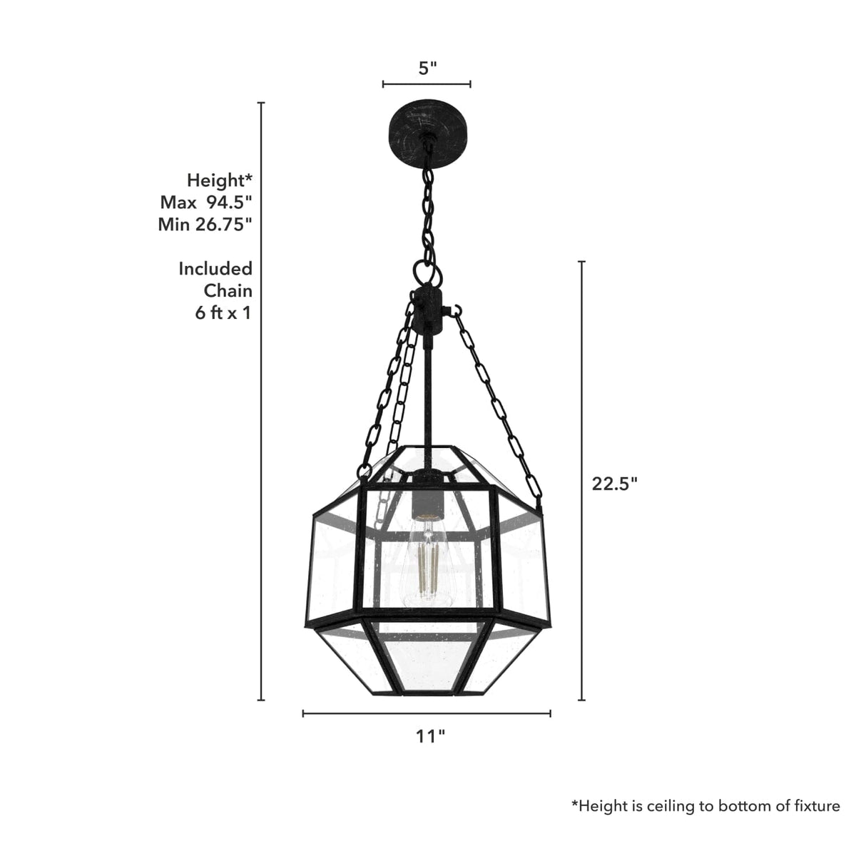 Indria 1 Light Pendant 11 inch