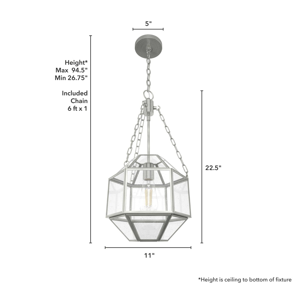 Indria 1 Light Pendant 11 inch