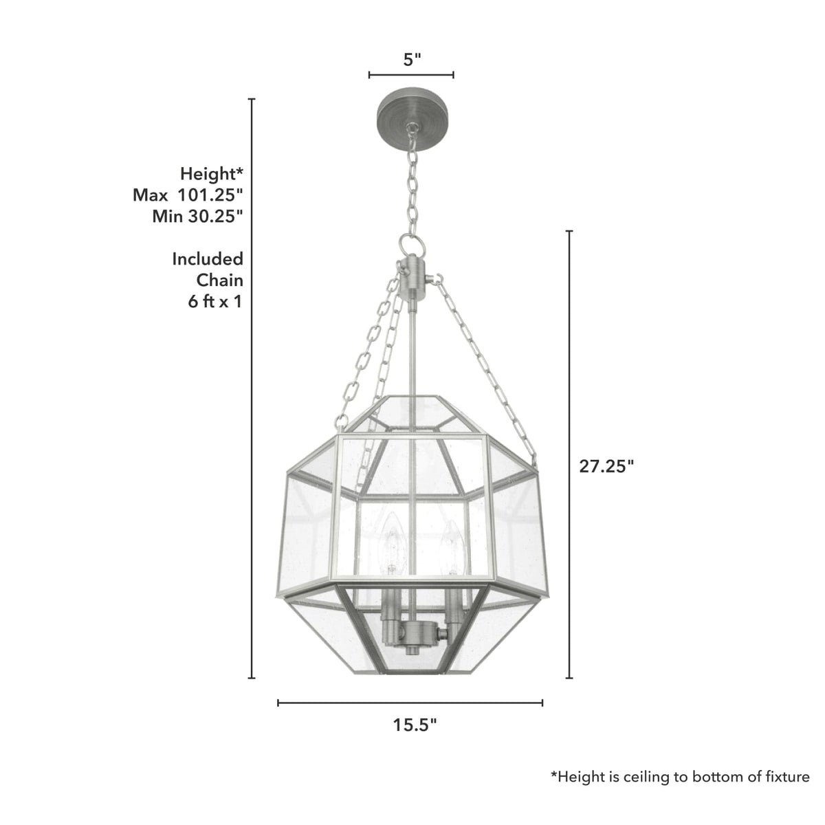 Indria 3 Light Pendant 15 inch