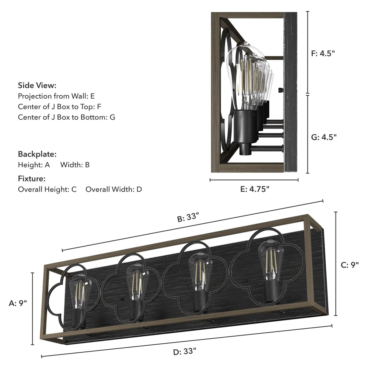 Gablecrest 4 Light Vanity