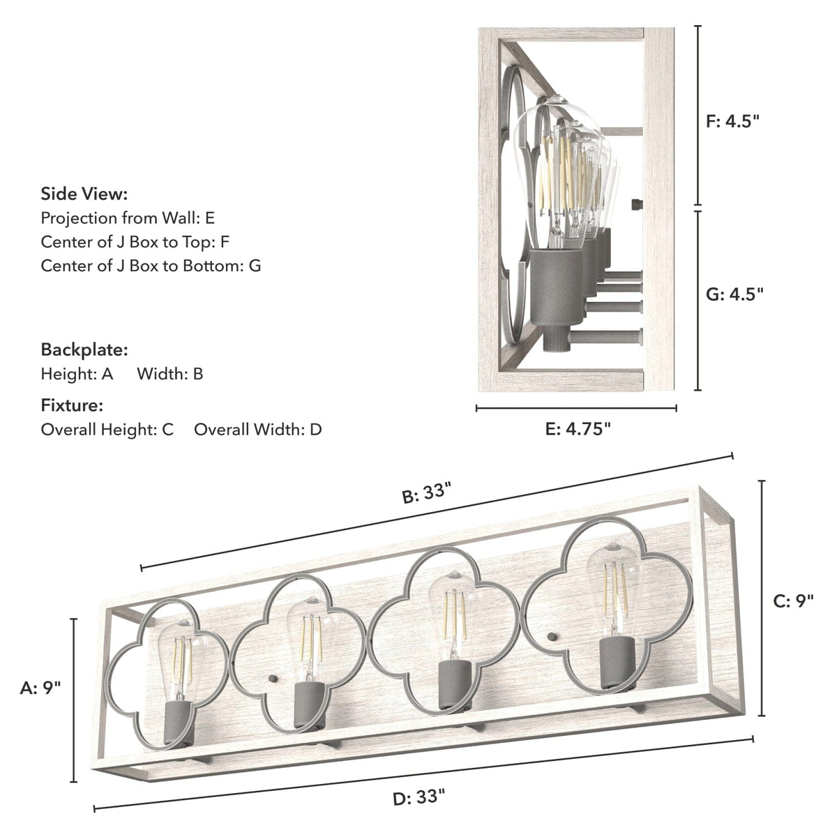 Gablecrest 4 Light Vanity