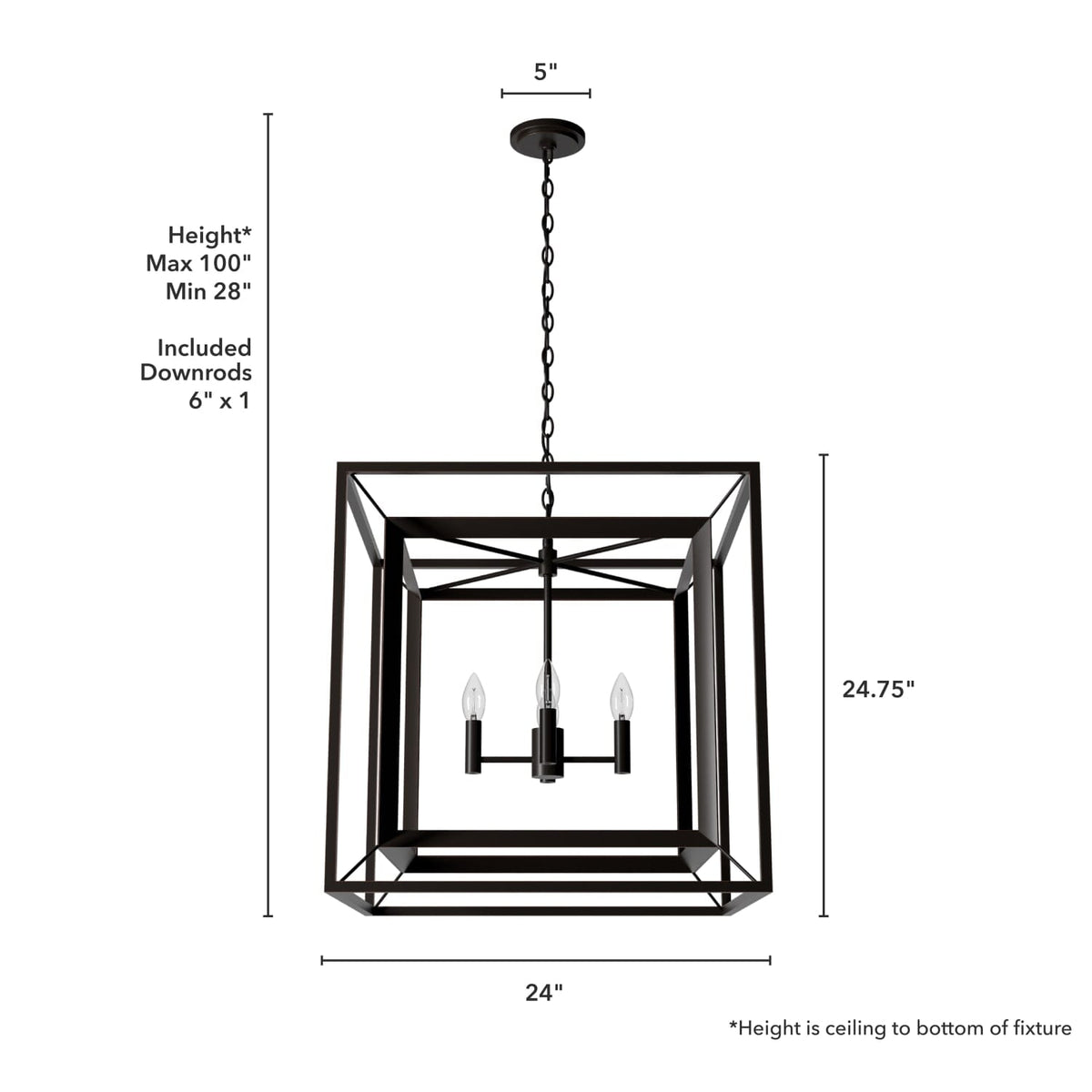 Doherty 4 Light Chandelier 24 inch
