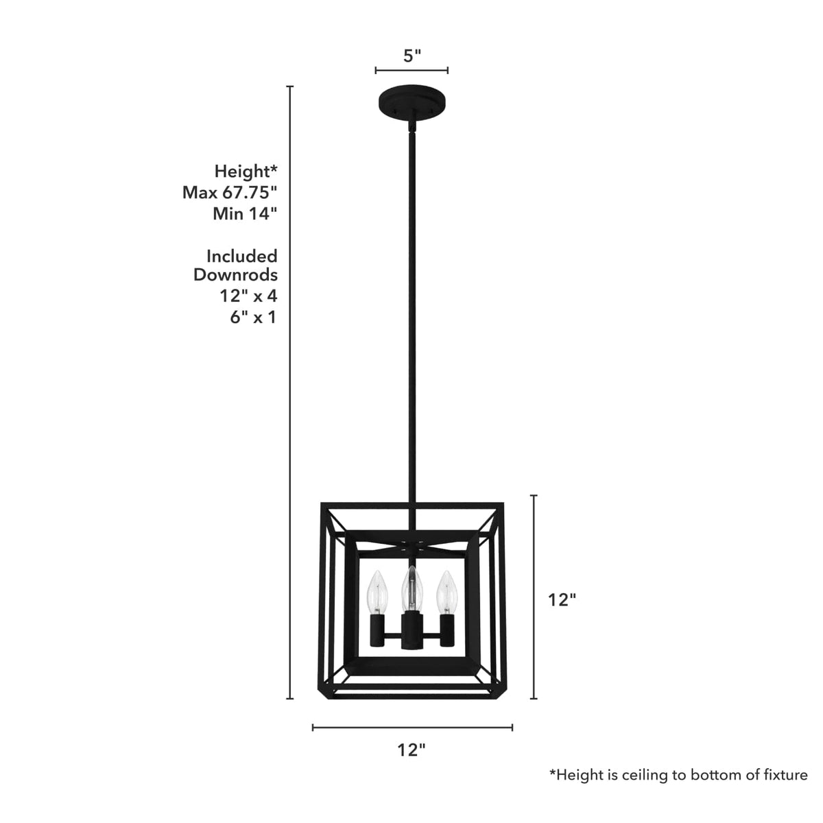 Doherty Convertible 4 Light Pendant 12 inch