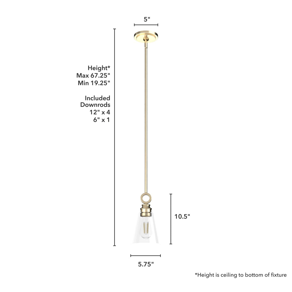 Klein 1 Light Glass Pendant 6 inch