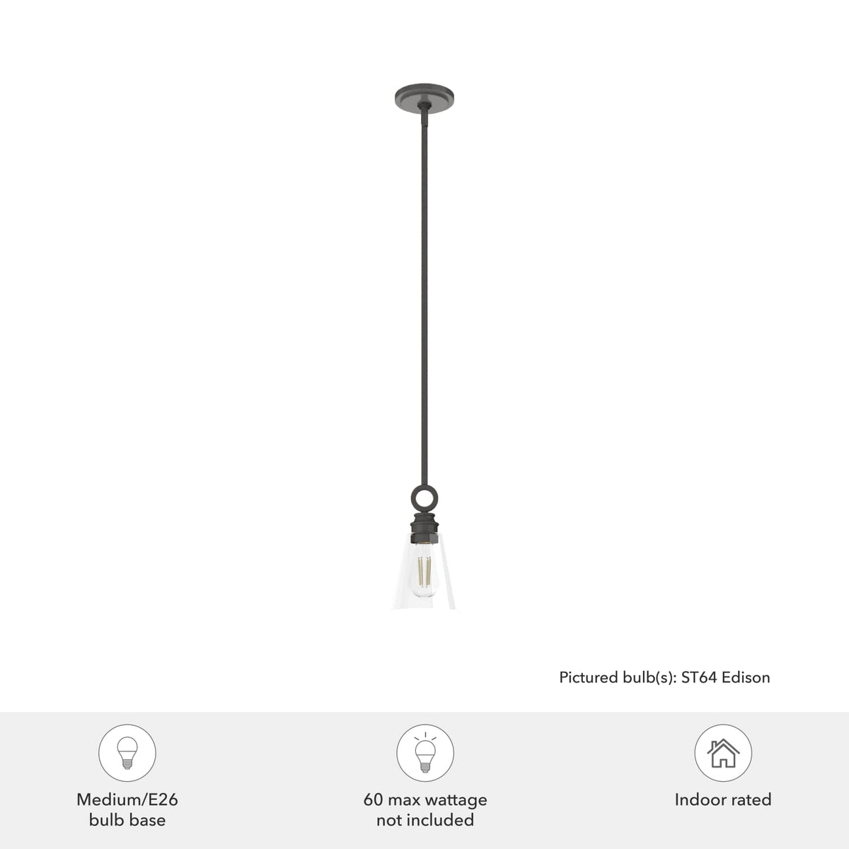 Klein 1 Light Glass Pendant 6 inch