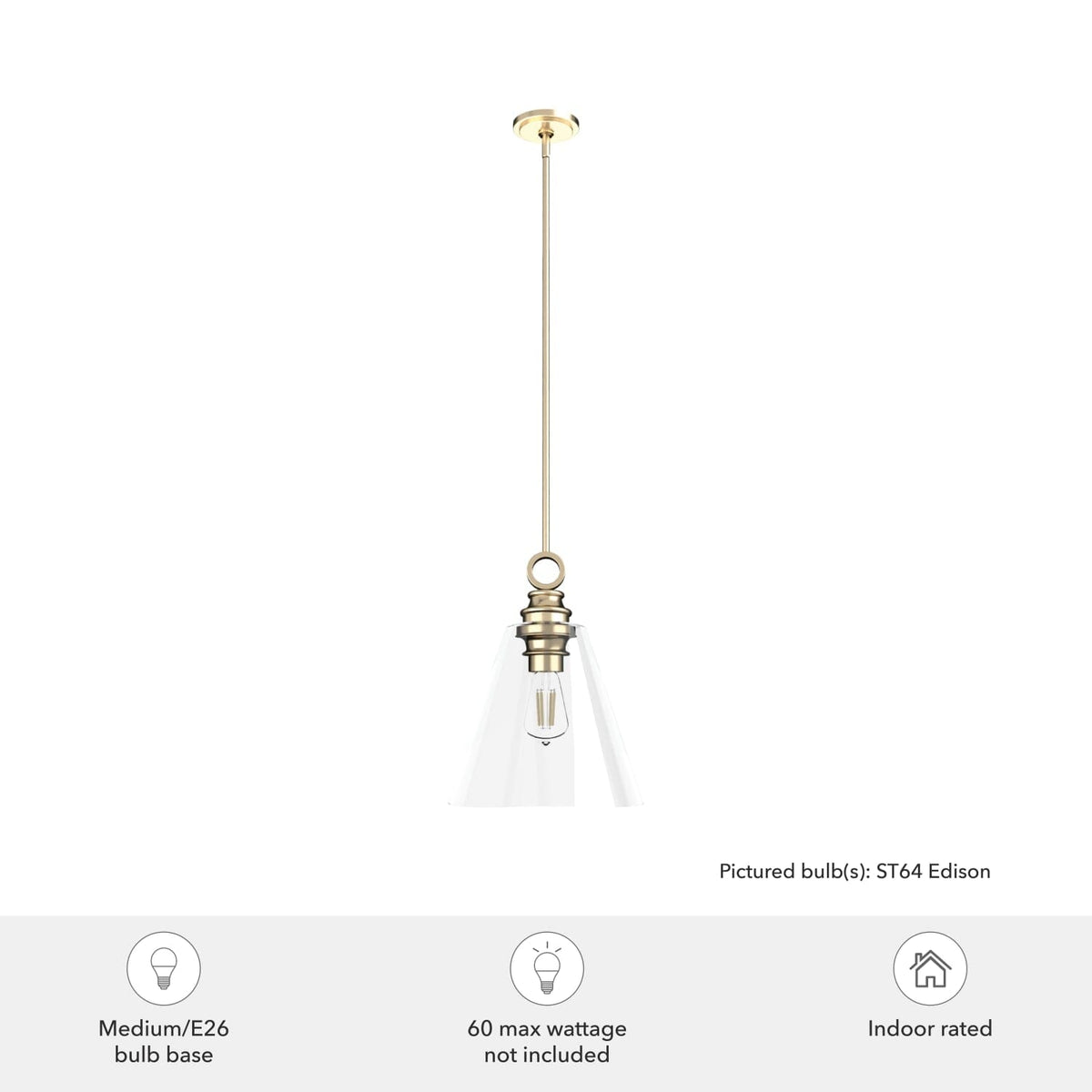 Klein 1 Light Glass Pendant 14 inch