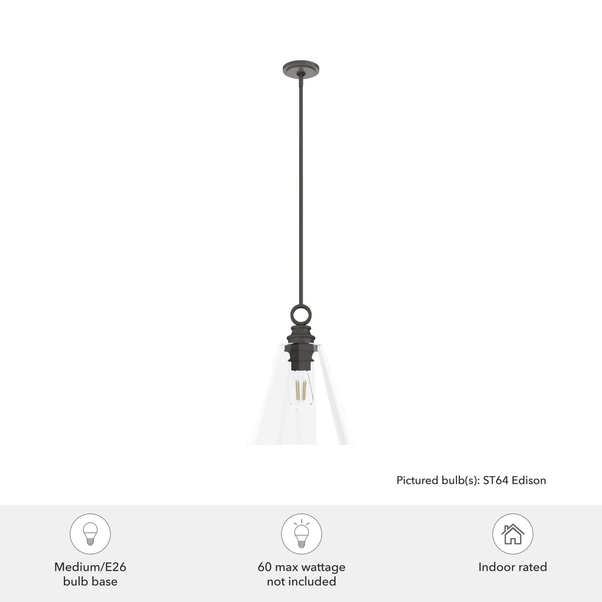 Klein 1 Light Glass Pendant 14 inch
