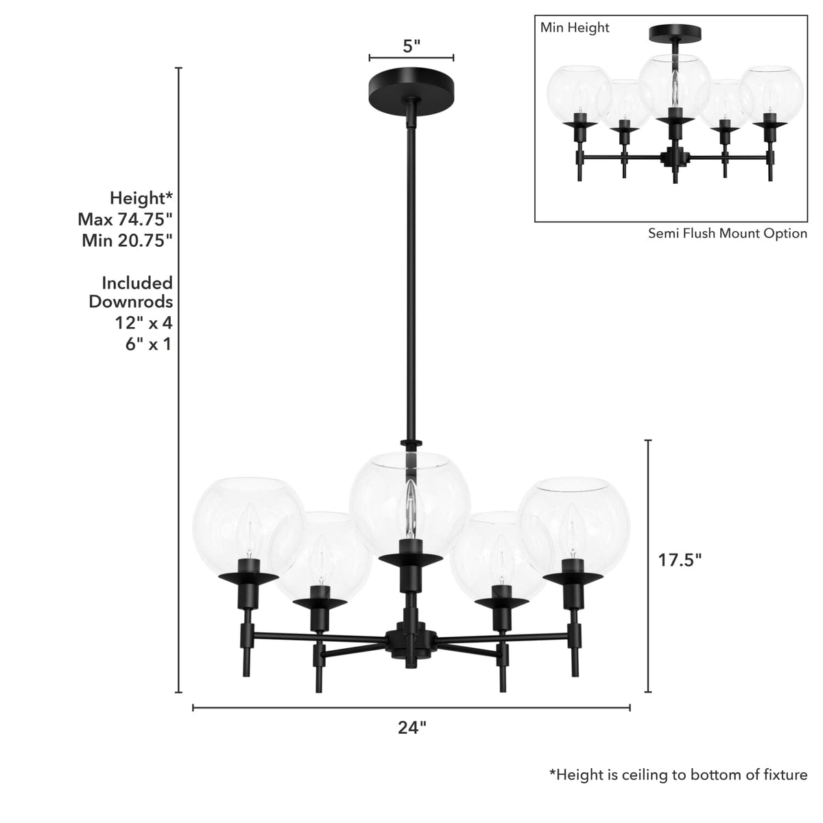Xidane 5 Light Chandelier