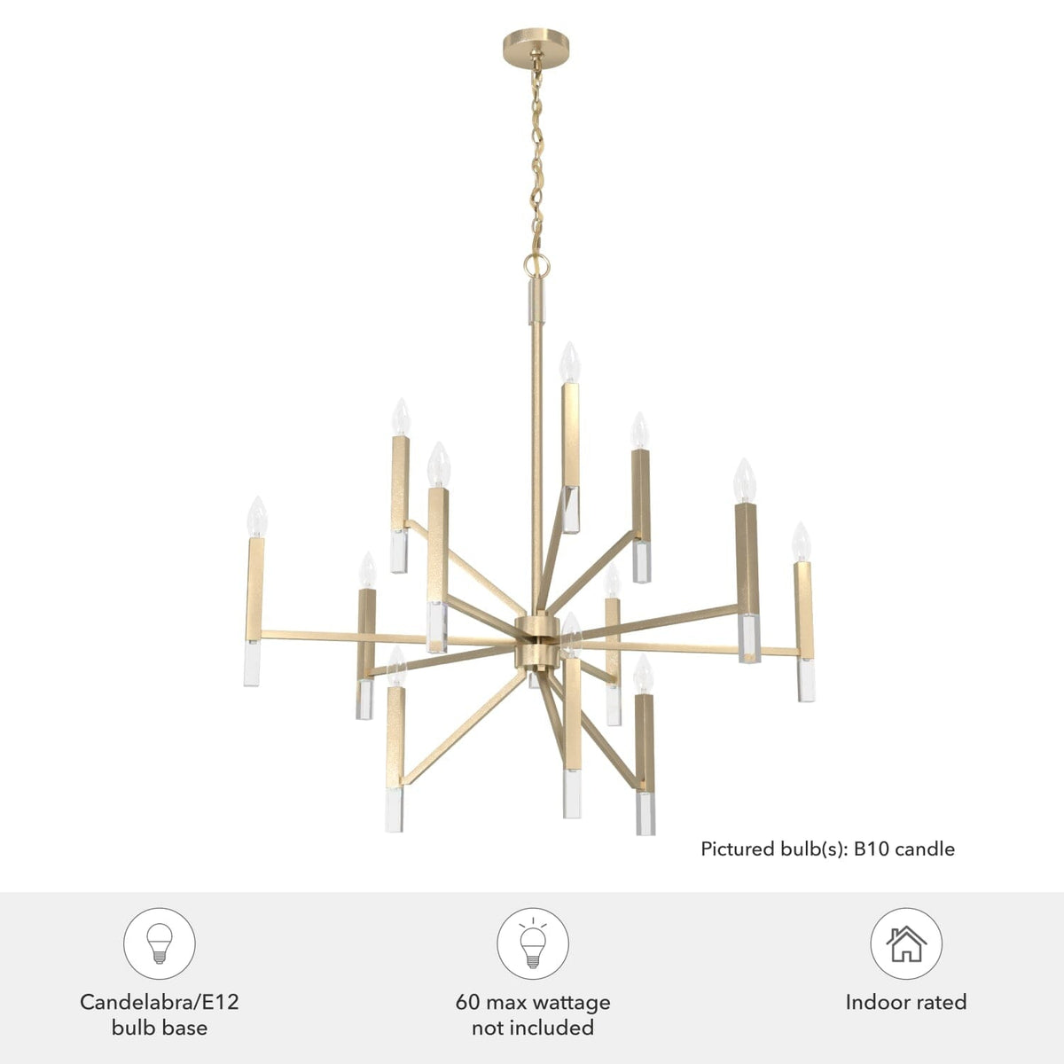 Sunjai 12 Light 3-Tier Chandelier
