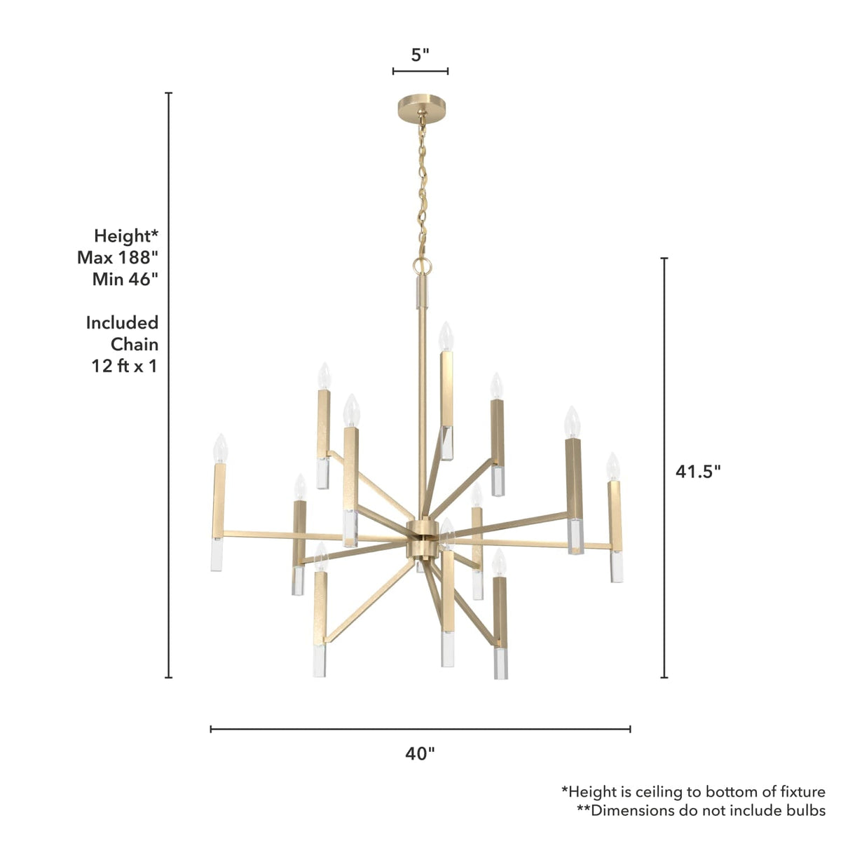 Sunjai 12 Light 3-Tier Chandelier