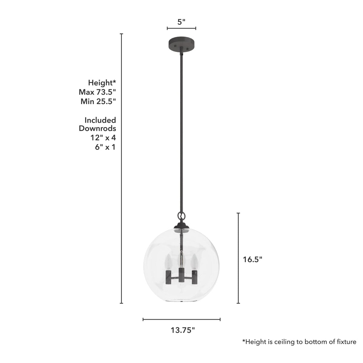 High Oaks 3 Light Pendant