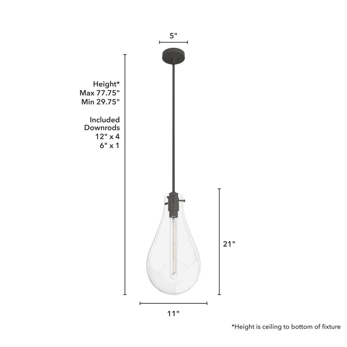 Lundin 1 Light Pendant 11 inch