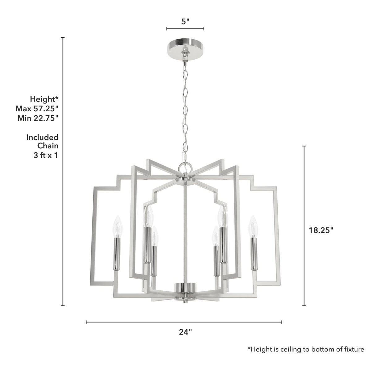 Zoanne 6 Light Chandelier 24 Inch