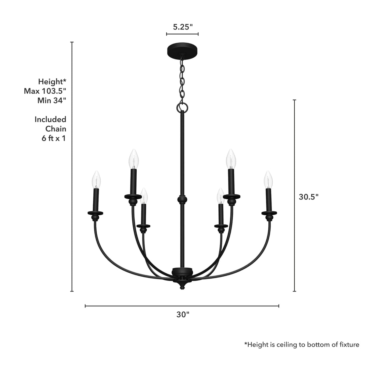 Southcrest 6 Light Chandelier
