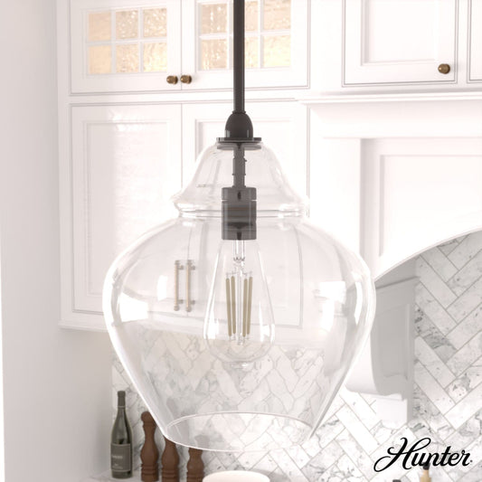 Dunshire Ginger Jar Clear Glass 1 Light 12 Inch Medium Pendant