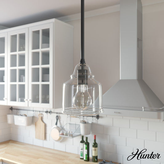 Dunshire Bell Clear Glass 1 Light 6 Inch Mini Pendant