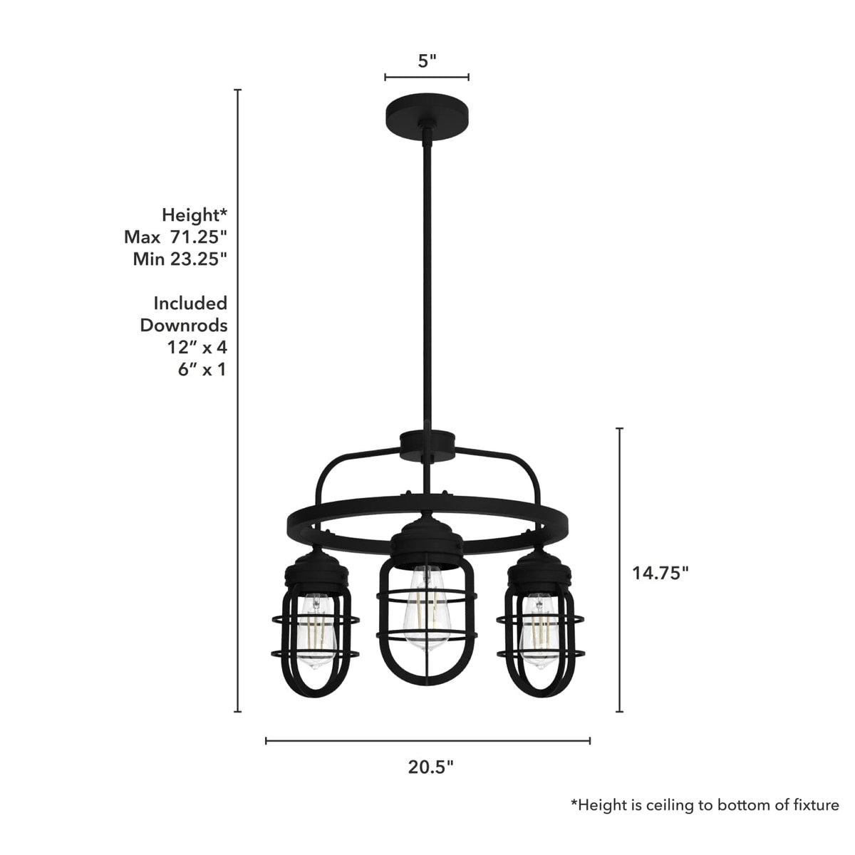 Starklake 3 Light Chandelier
