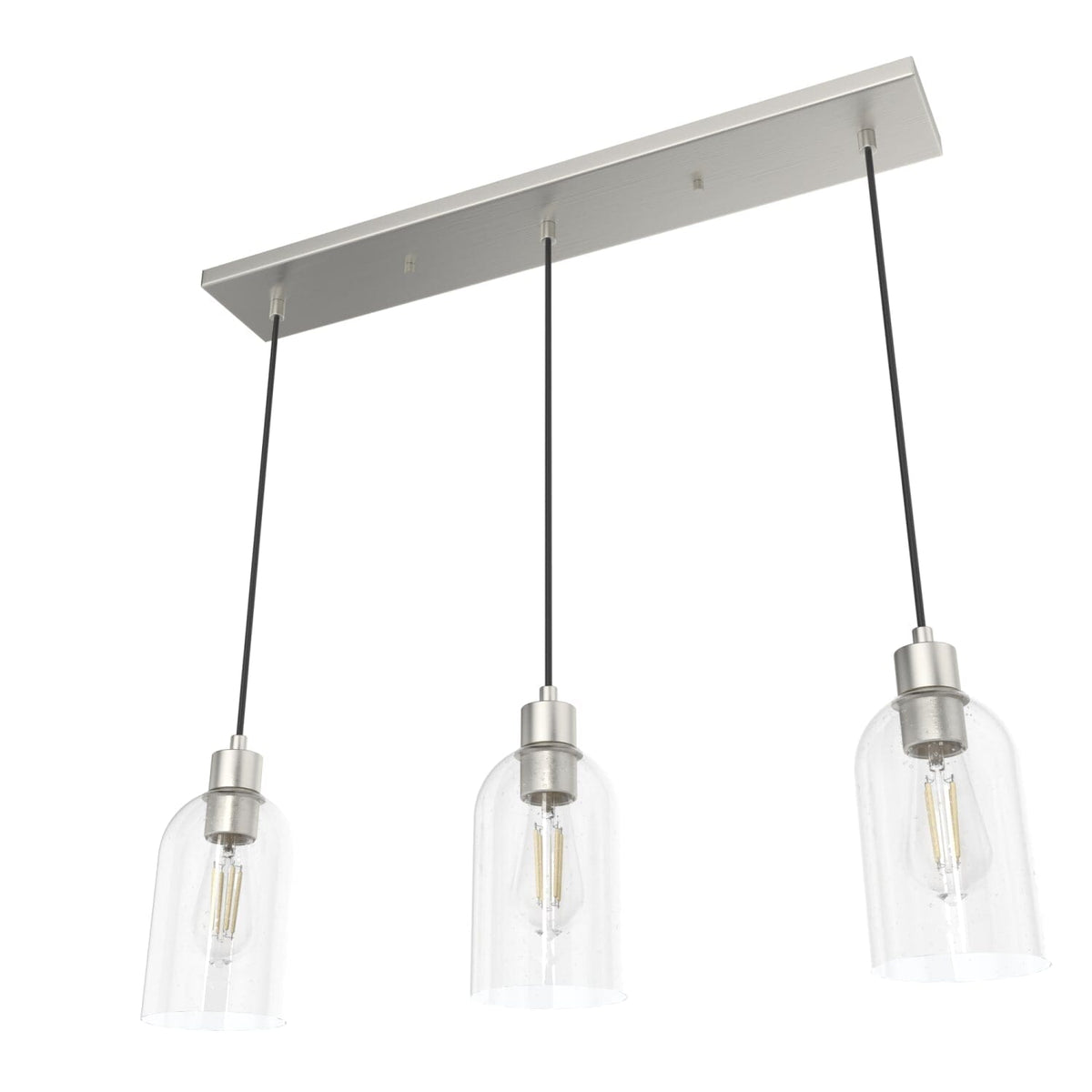 Lochemeade Clear Seeded Glass 3 Light Linear Pendant Cluster