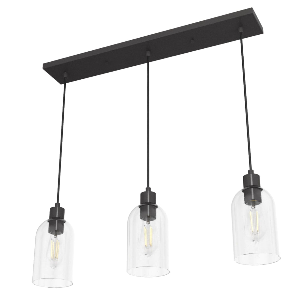 Lochemeade Clear Seeded Glass 3 Light Linear Pendant Cluster