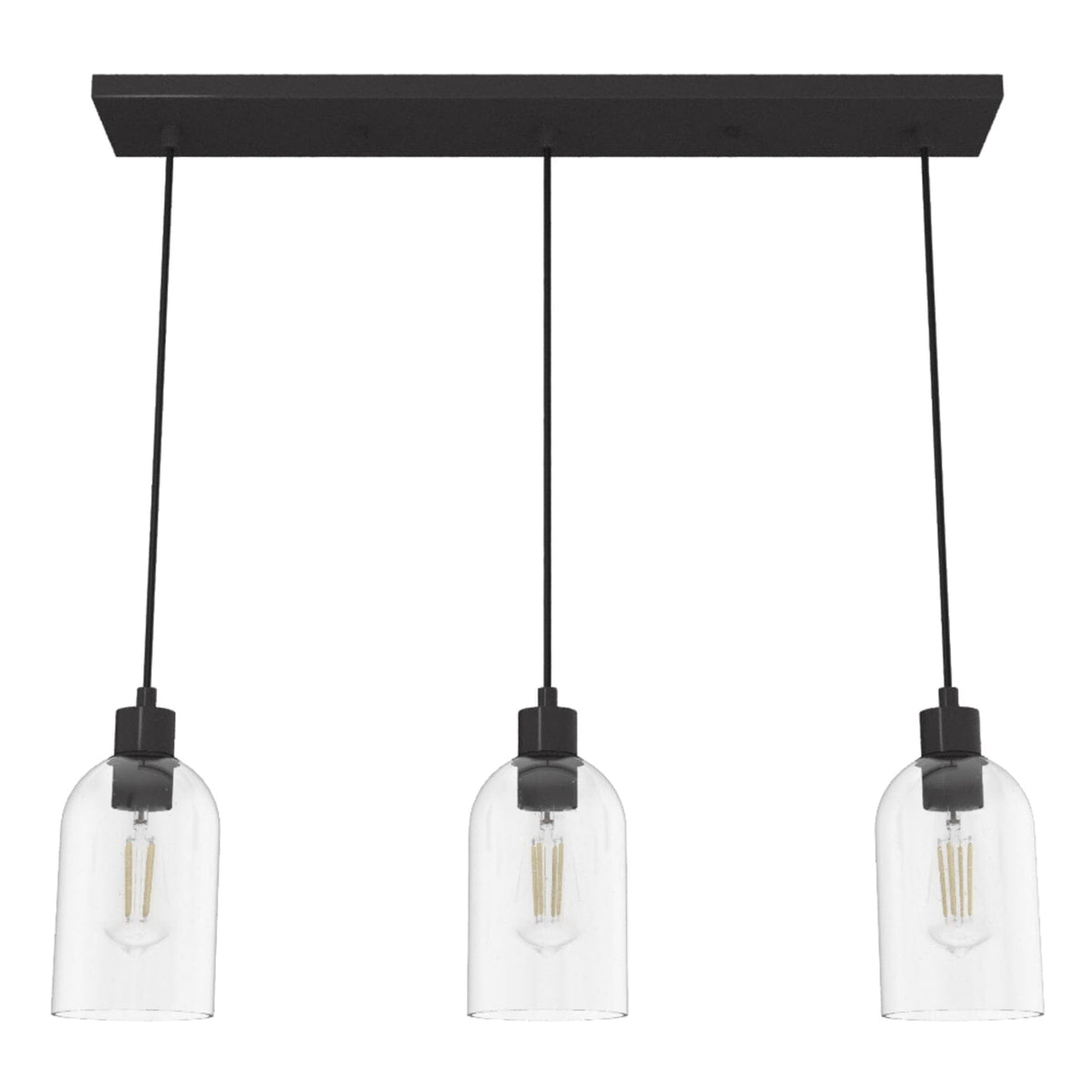 Lochemeade Clear Seeded Glass 3 Light Linear Pendant Cluster