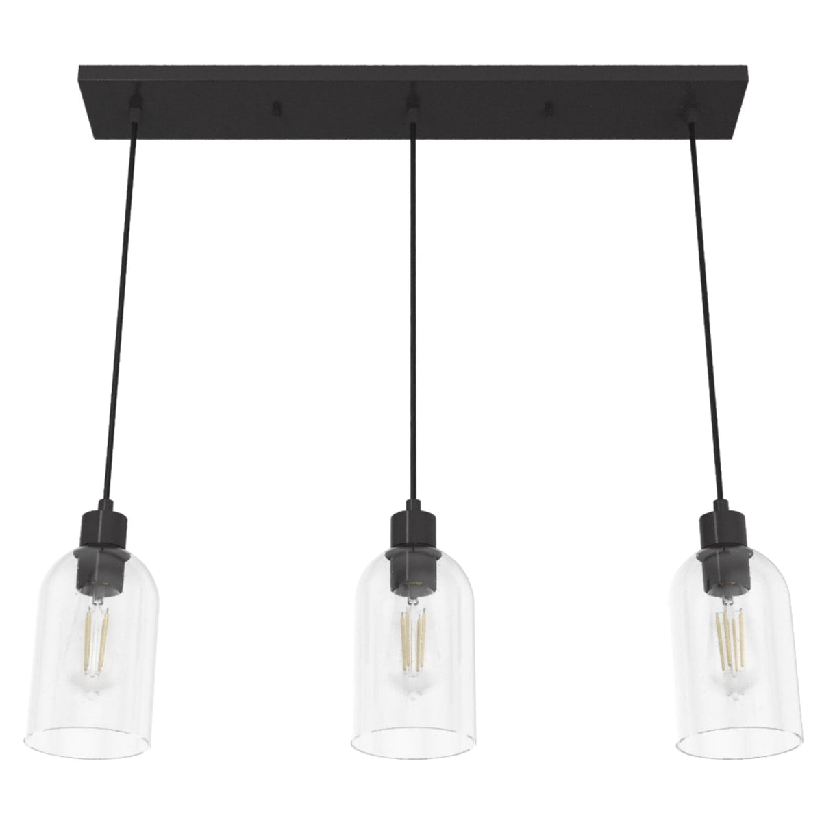 Lochemeade Clear Seeded Glass 3 Light Linear Pendant Cluster