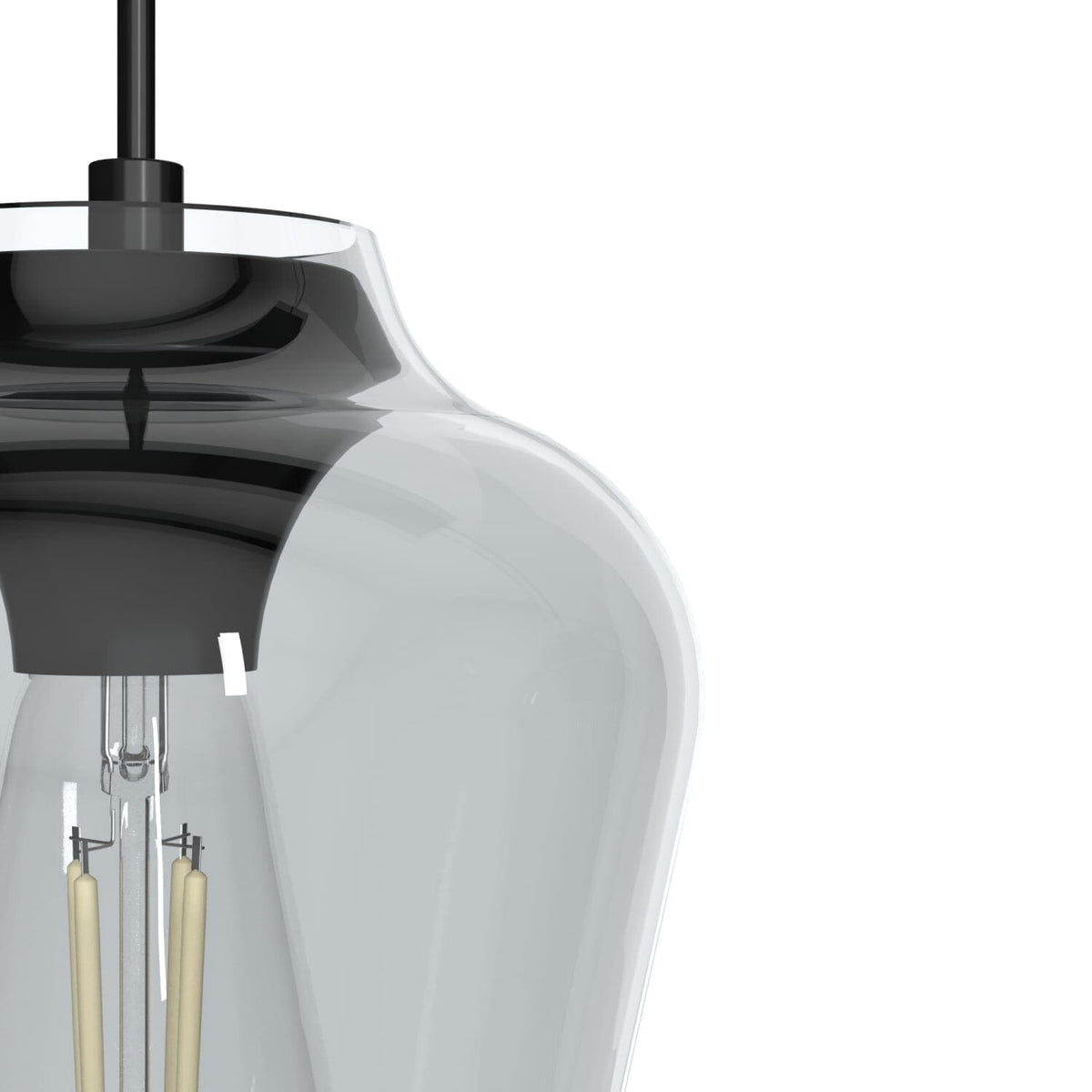 Vidria Smoked Glass 3 Light Linear Pendant Cluster