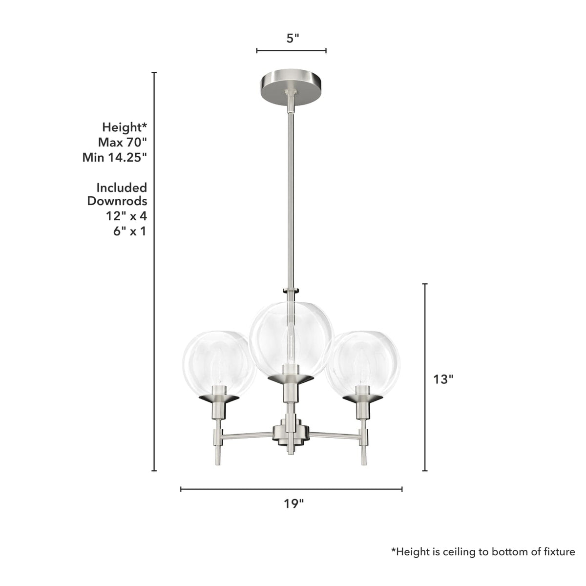 Xidane 3 Light Chandelier