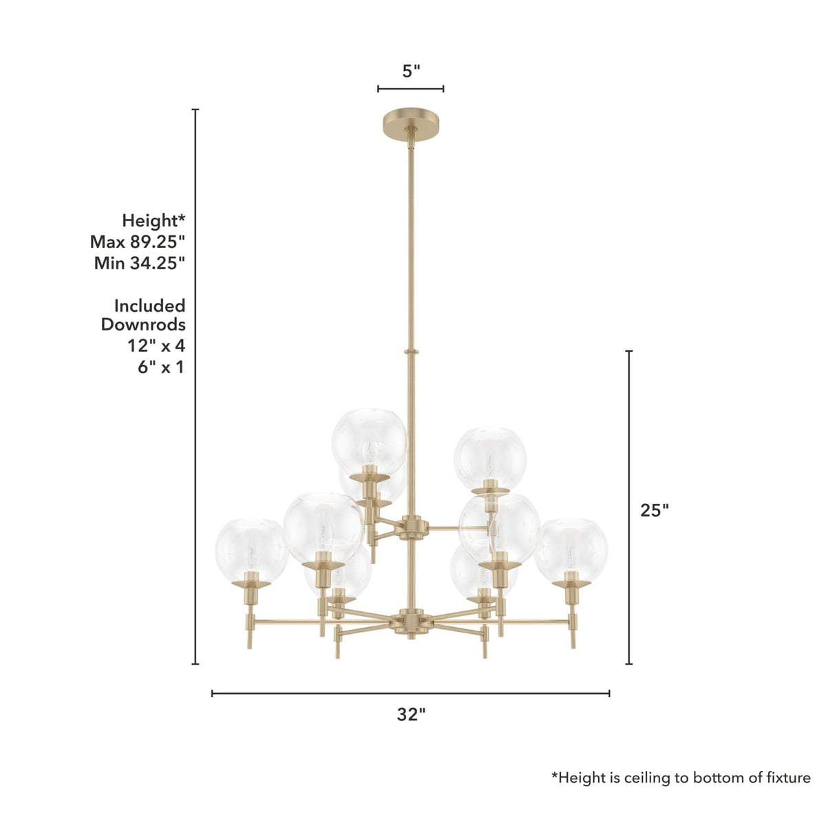 Xidane 9 Light 2 Tier Chandelier