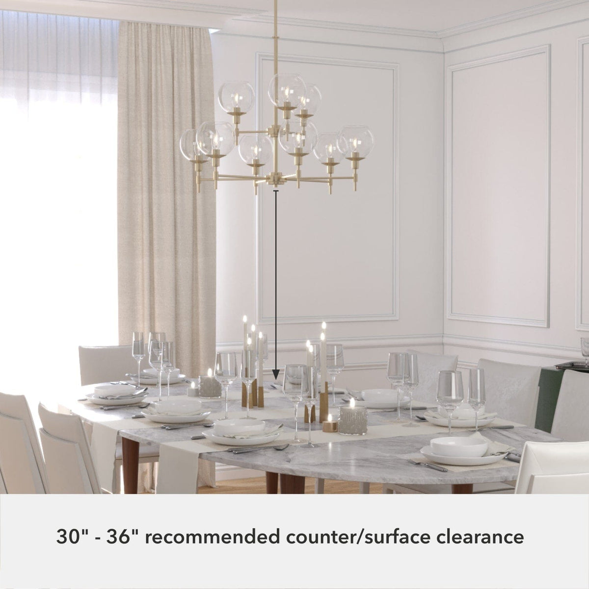 Xidane 9 Light 2 Tier Chandelier
