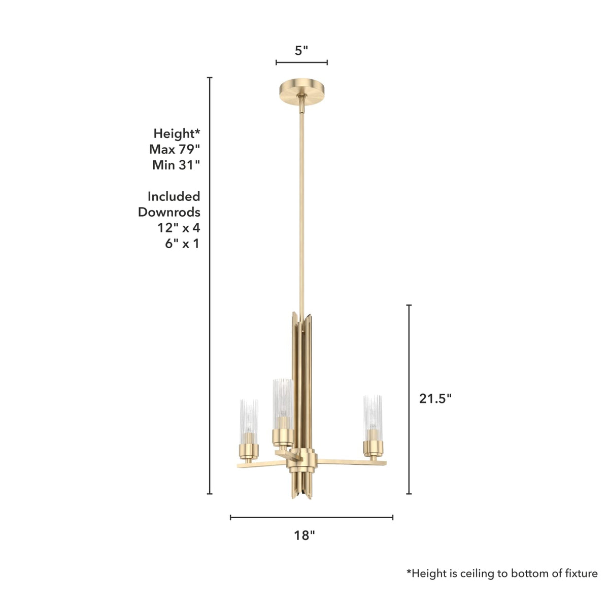 Gatz 3 Light Chandelier