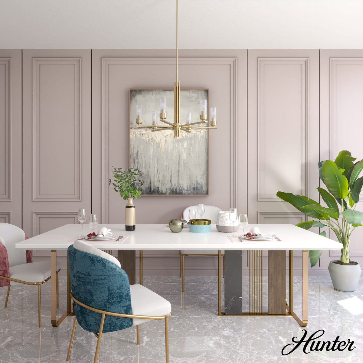 Gatz 6 Light Chandelier Alturas Gold