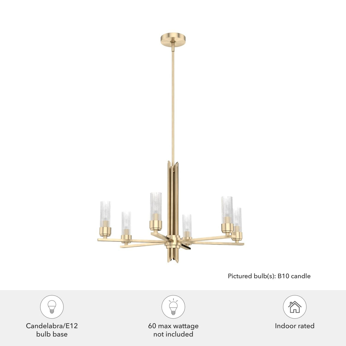 Gatz 6 Light Chandelier Alturas Gold