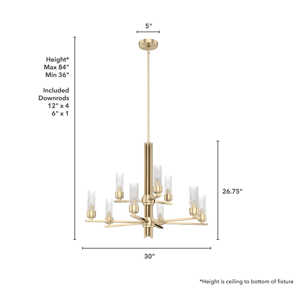 Gatz 9 Light 2-tier Chandelier
