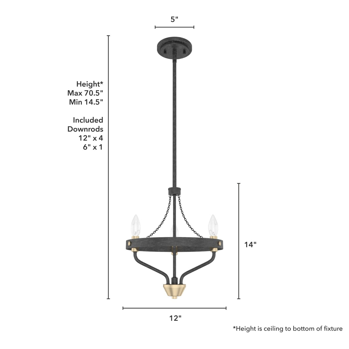 Merlin 3 Light Mini Chandelier