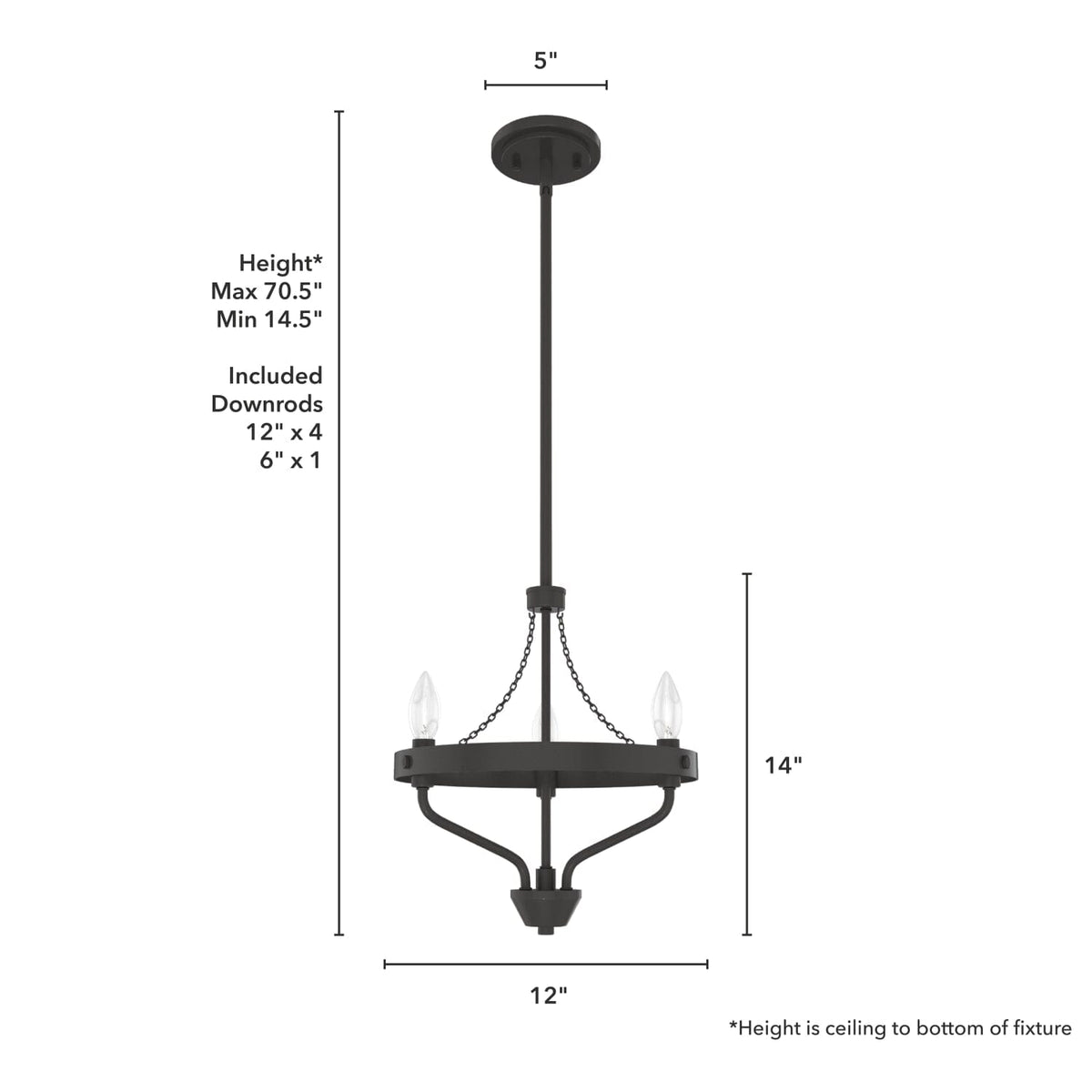 Merlin 3 Light Mini Chandelier