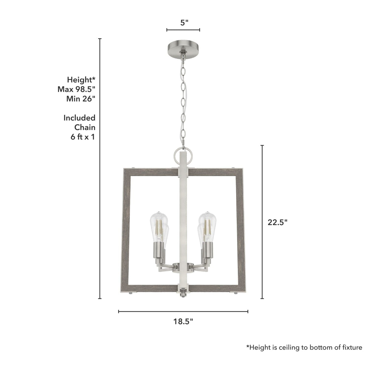 Woodburn 4 Light 18 Inch Foyer Pendant