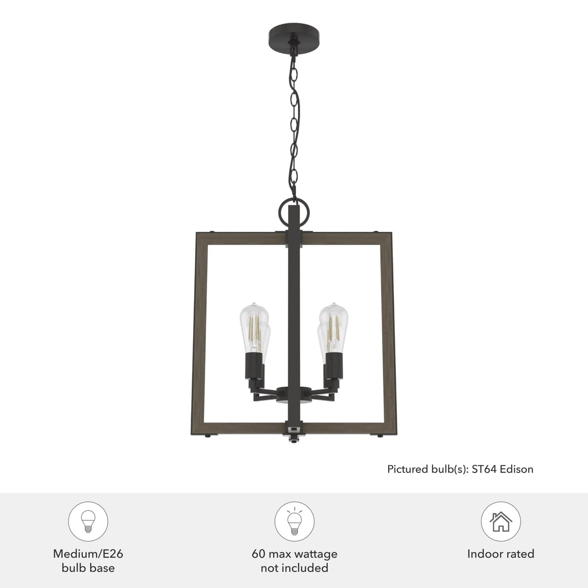 Woodburn 4 Light 18 Inch Foyer Pendant
