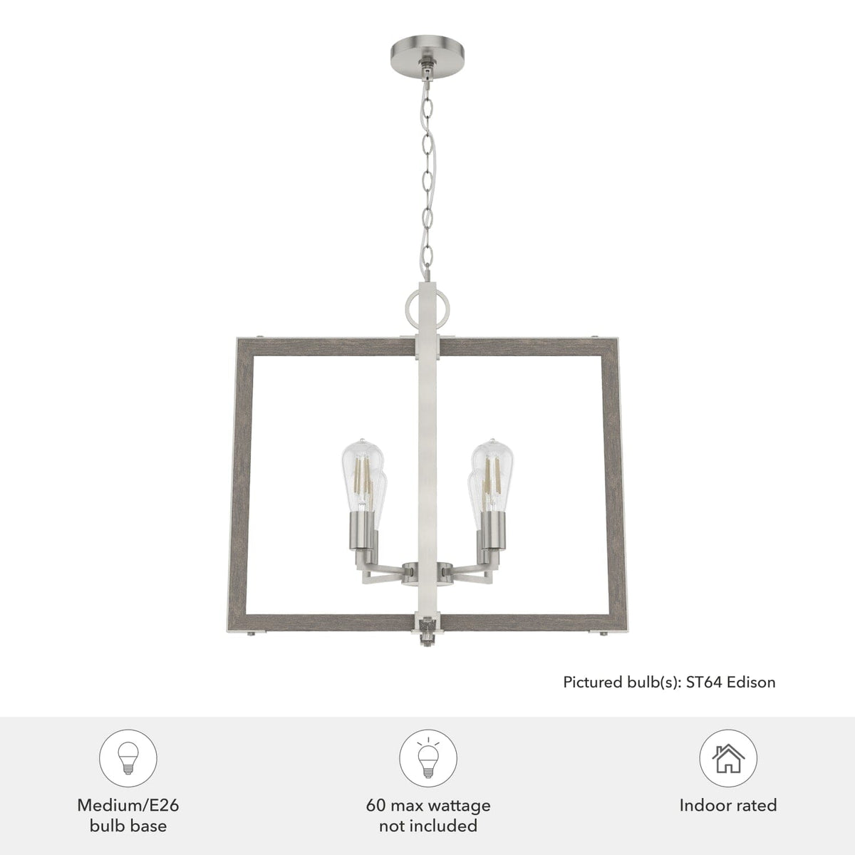 Woodburn 4 Light 24 Inch Foyer Pendant
