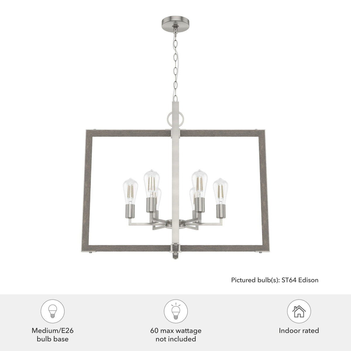 Woodburn 6 Light 30 Inch Foyer Pendant