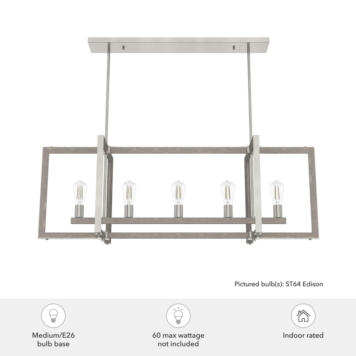 Woodburn 5 Light Linear Chandelier