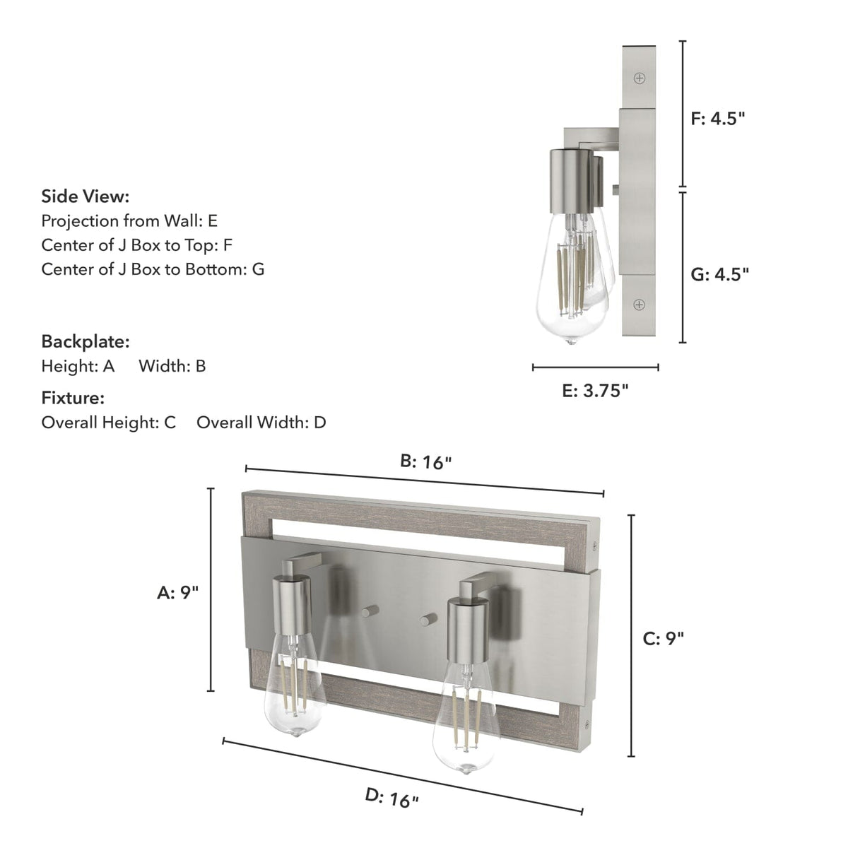 Woodburn 2 Light Vanity